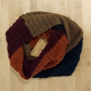 Colorblocked Infinity Scarf in Fall Colors